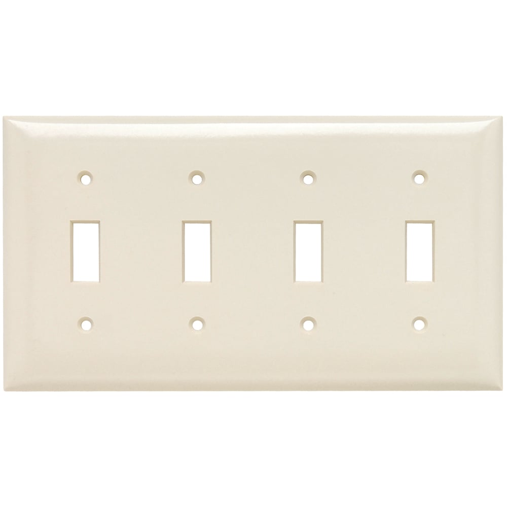 Smooth Wall Plate 4gang 4toggle Light Almond