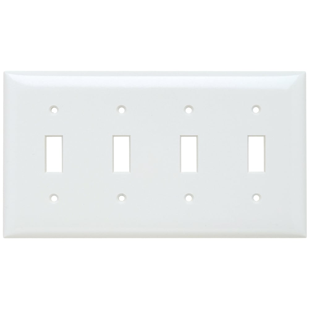 Plate Plastic 4gang 4toggle Without Line White