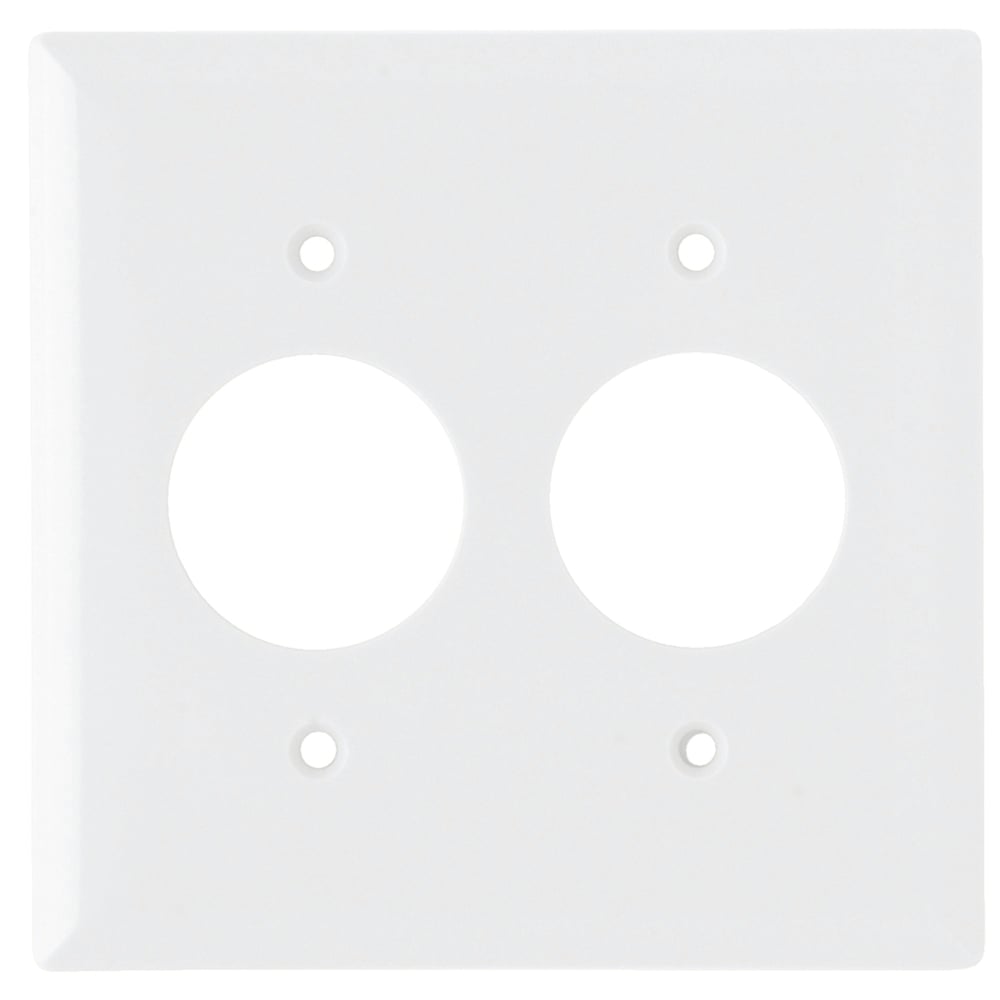Single Receptacle Wall Plate, Two Gang, White