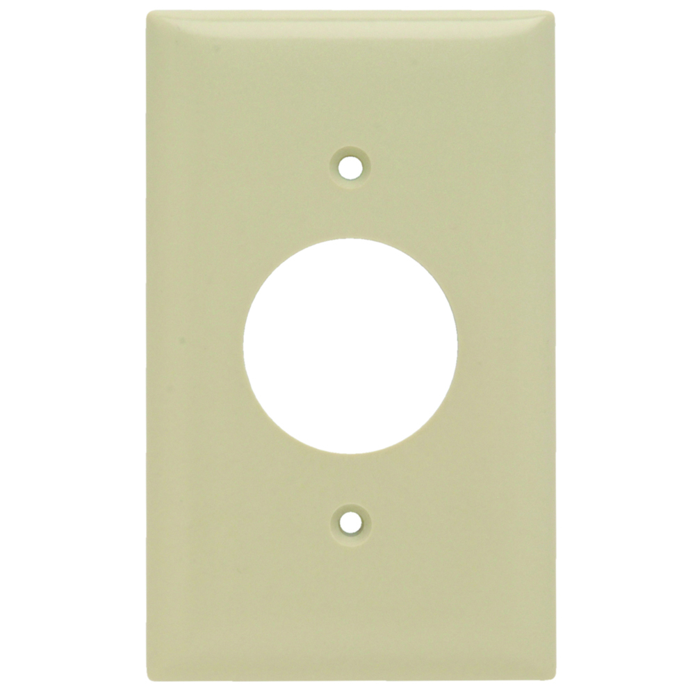 Single Receptacle Wall Plate, One Gang, Ivory