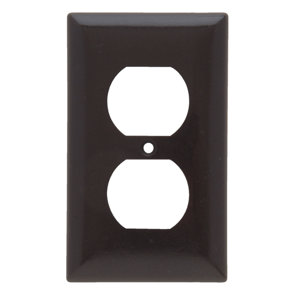 Plate Plastic 1gang Duplex Without Line Brown