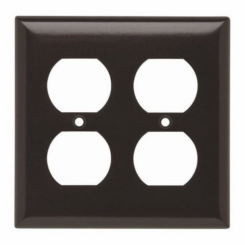 Plate Plastic 2gang 2duplex Without Line Brown