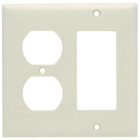 2-Gang Combination Wall Plate, 1 Duplex Receptacle and 1 Decorator, Light Almond