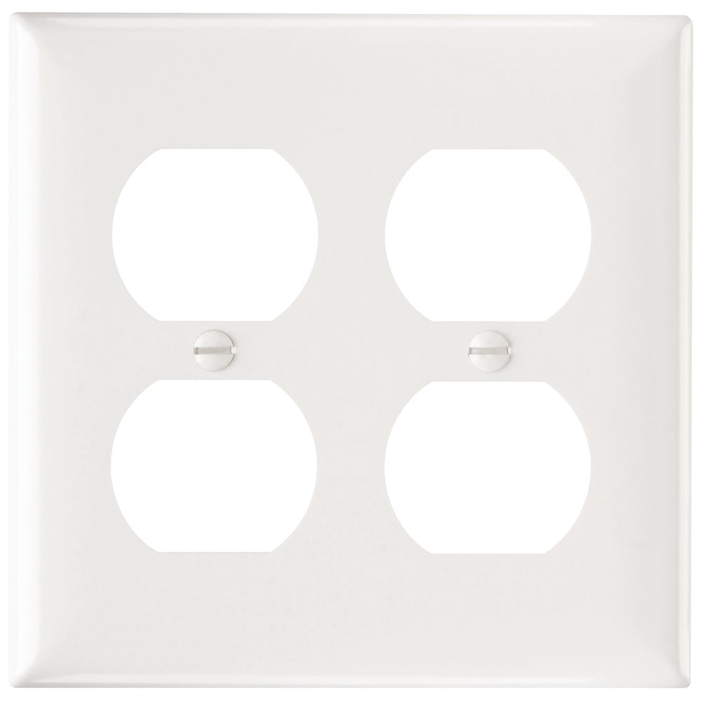 Plate Plastic 2gang 2duplex Without Line White