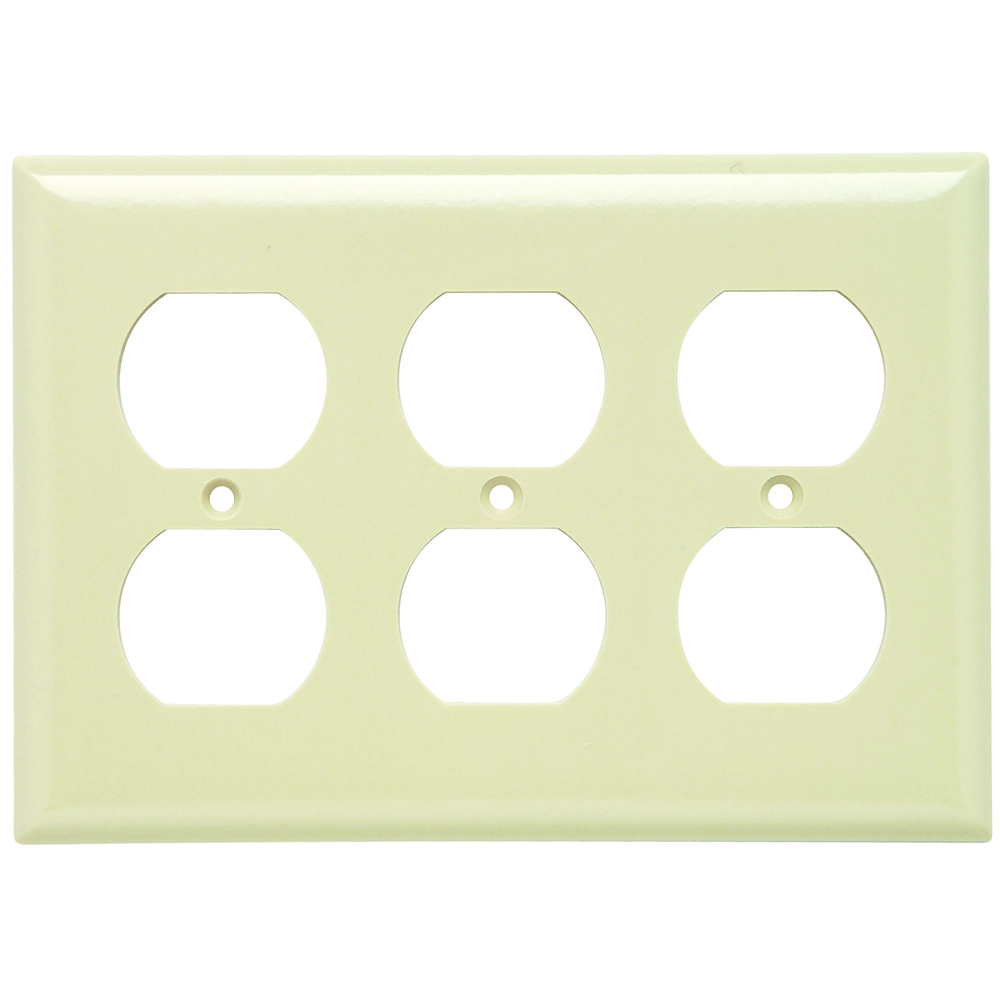 Smooth Wall Plate 3gang Duplex Ivory