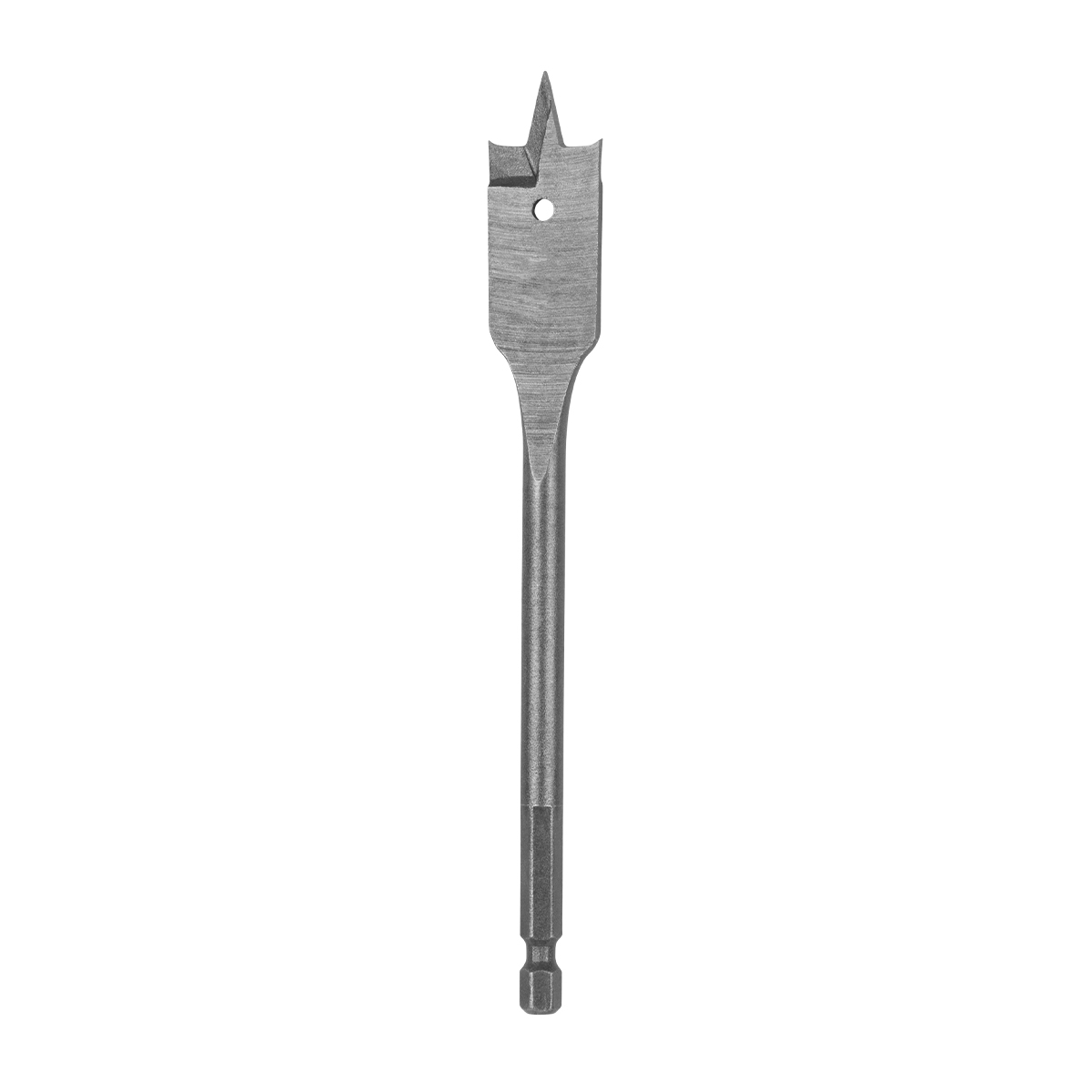 Spade Drill Bit, 1 in. Size, Hex shank type, Cold Forged Steel material, 6 in. drilling depth