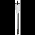 Spade Drill Bit, 1-1/8 in. Size, Hex shank type, Cold Forged Steel material, 6 in. drilling depth