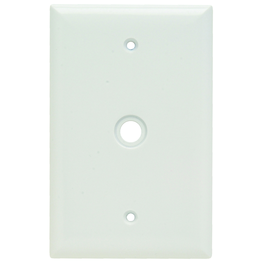 Single gang, Single Telephone/Cable Outlet. Smooth Thermoset. White.