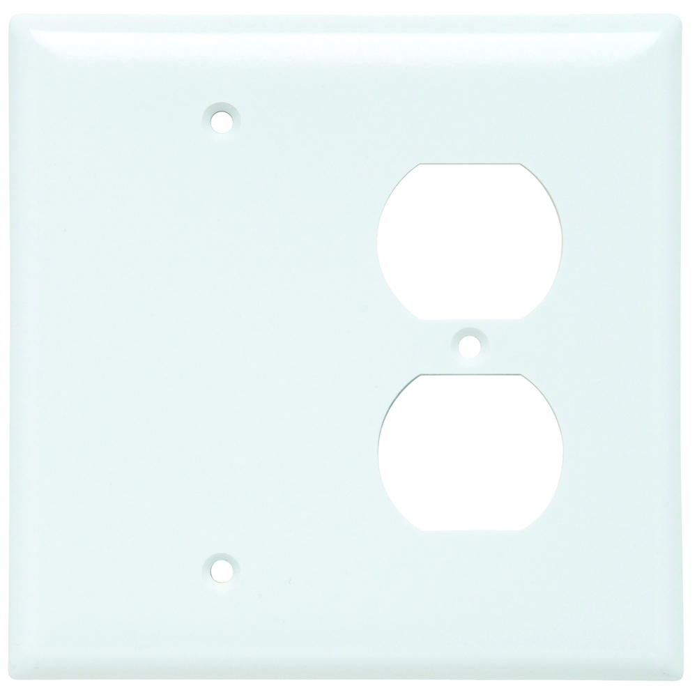 Smooth Wall Plate Junior-Jumbo 1gang Blank 1gang Duplex White