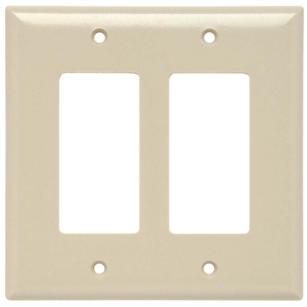 Smooth Wall Plate Junior-Jumbo 2gang Decorator Ivory