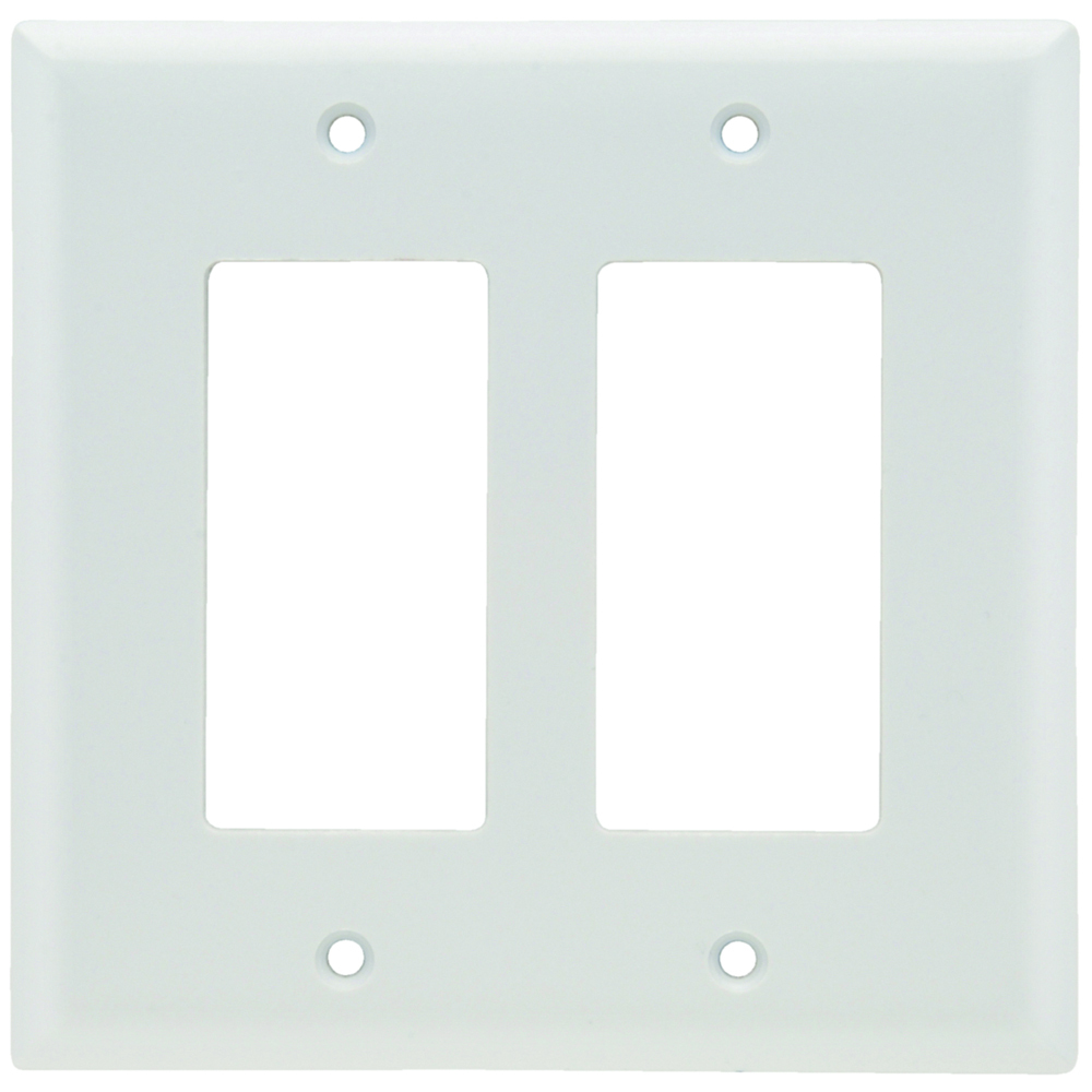 Smooth Wall Plate, Junior-Jumbo 2gang Decorator, White
