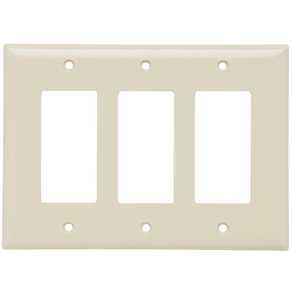 Smooth Wall Plate Junior-Jumbo 3gang Decorator Light Almond