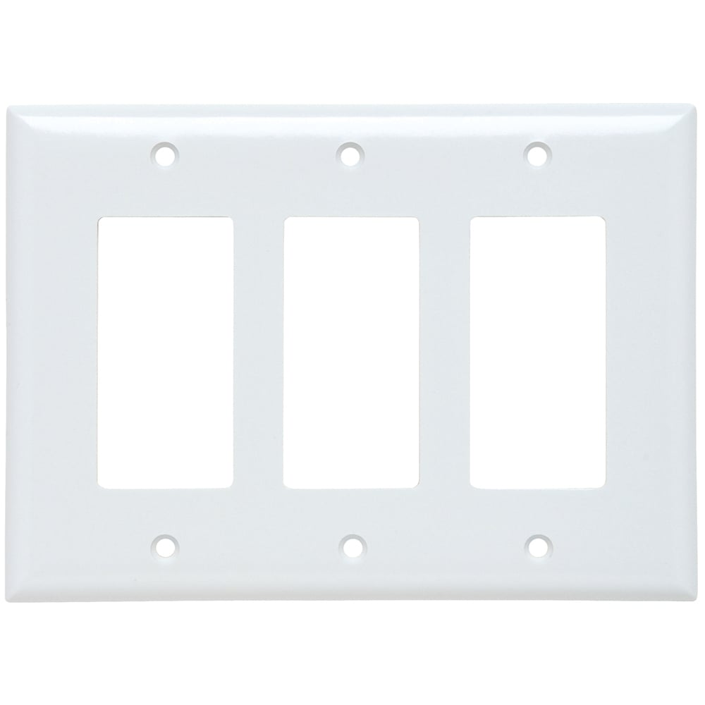 Smooth Wall Plate Junior-Jumbo 3gang Decorator White