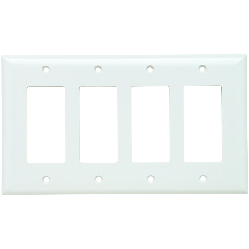 Smooth Wall Plate Junior-Jumbo 4gang Decorator White