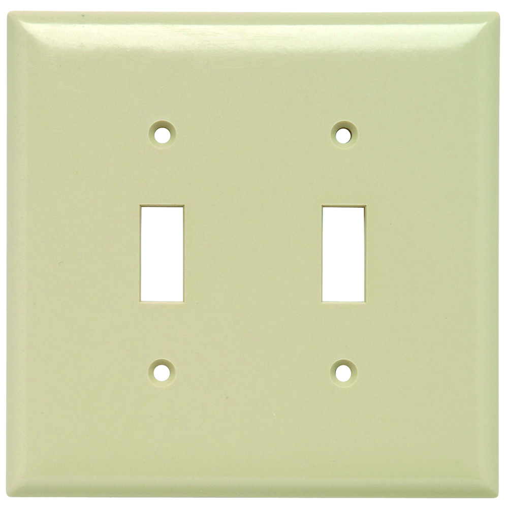 Smooth Wall PlateJunior-Jumbo 2gang Toggle Ivory