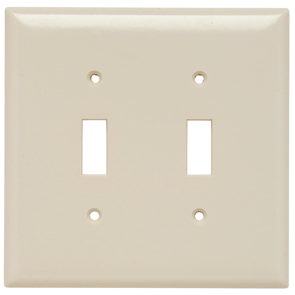Smooth Wall Plate Junior-Jumbo 2gang Toggle Light Almond