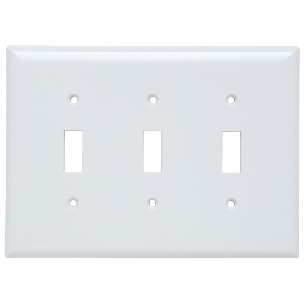 Smooth Wall PlateJunior-Jumbo 3gang Toggle White