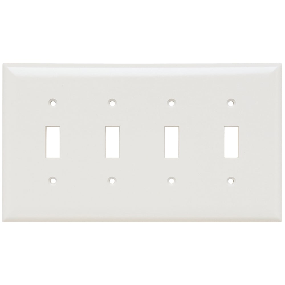 Smooth Wall Plate Junior-Jumbo 4gang Toggle White