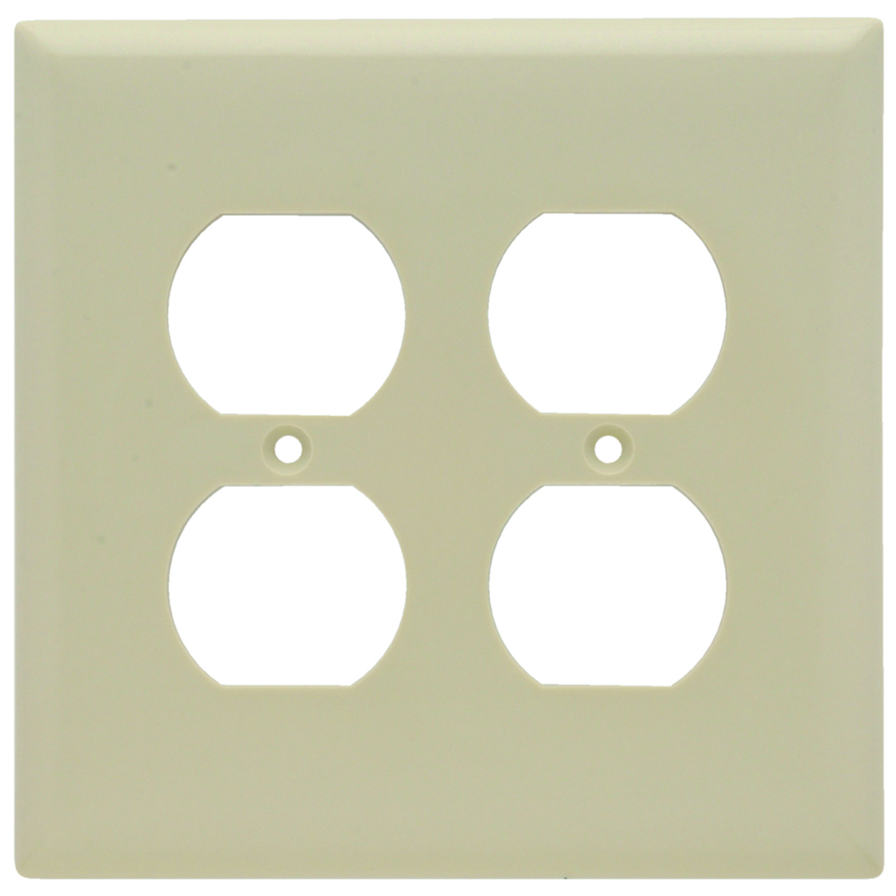 Smooth Wall Plate, Junior-Jumbo 2gang Duplex, Ivory