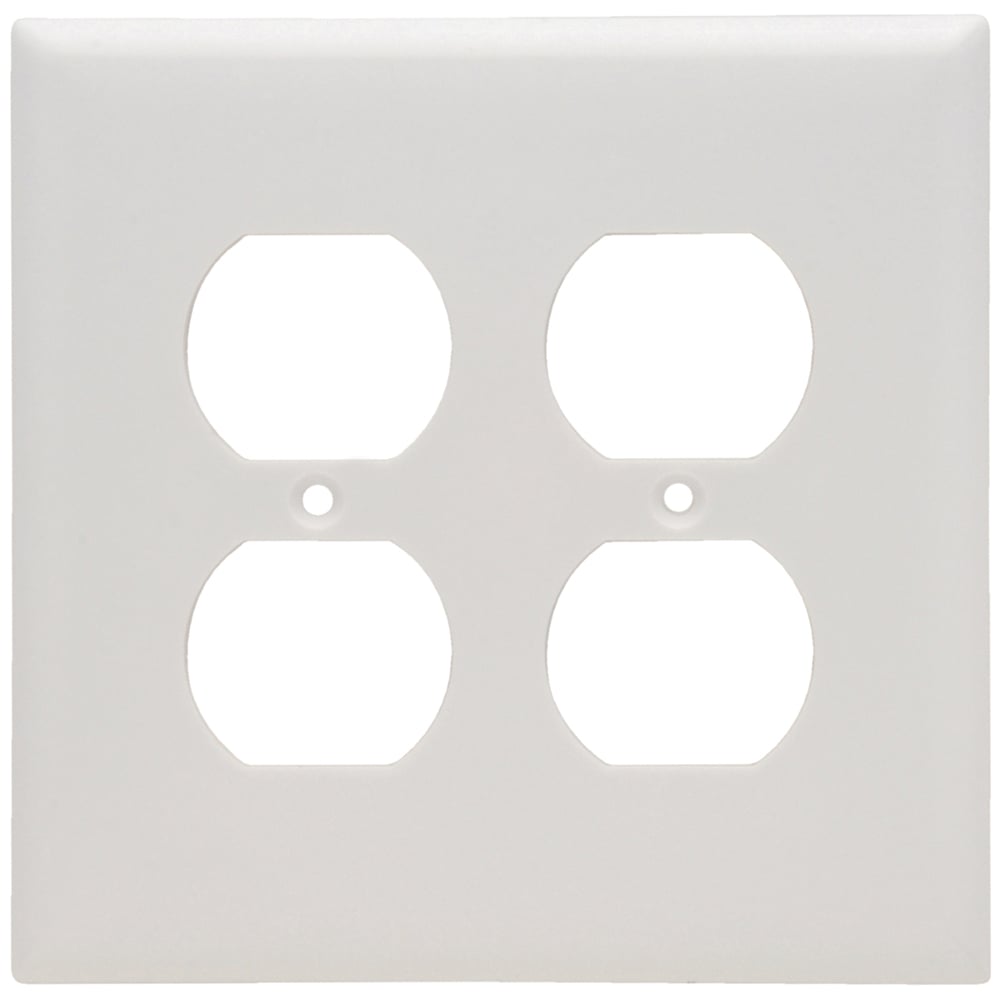 Smooth Wall Plate, Junior-Jumbo 2gang Duplex, White
