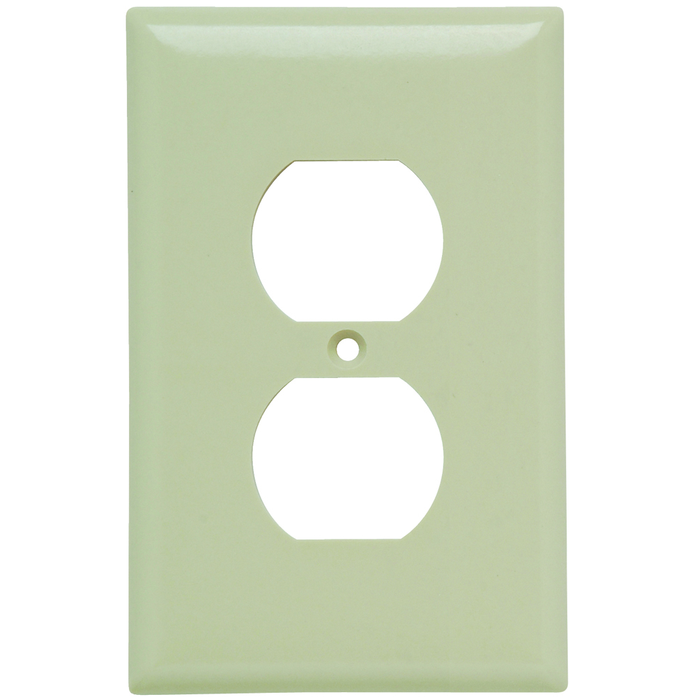 Smooth Wall Plate,Junior-Jumbo 1gang Duplex, Ivory