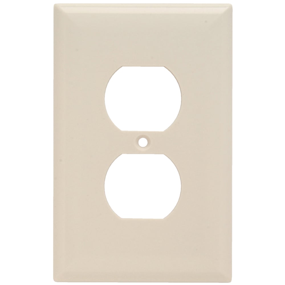 Smooth Wall Plate, Junior-Jumbo 1gang Duplex, Light Almond