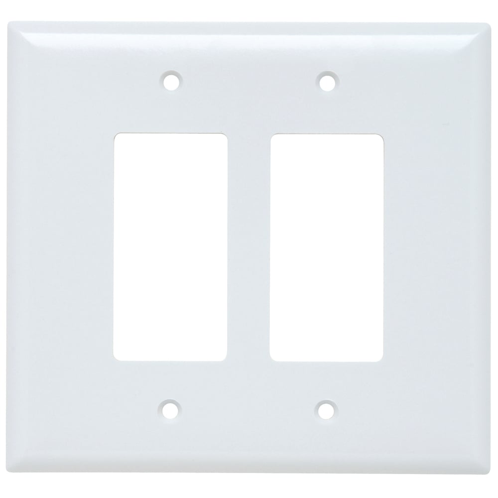Smooth Wall Plate Jumbo 2gang Decorator White