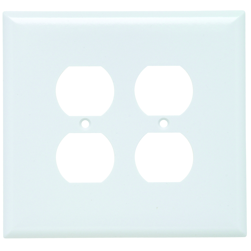 Smooth Wall Plate Jumbo 2gang Duplex White
