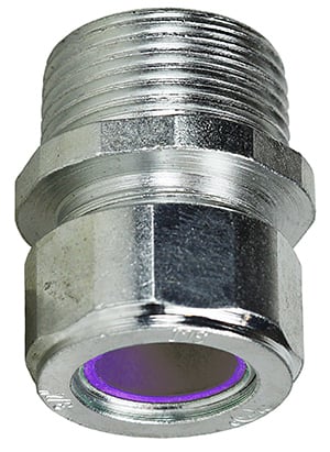 Steel Strain Relief Connector, 1 in. Size, 0.750 to 0.850 in. conductor range, Zinc Plated Finish, Purple