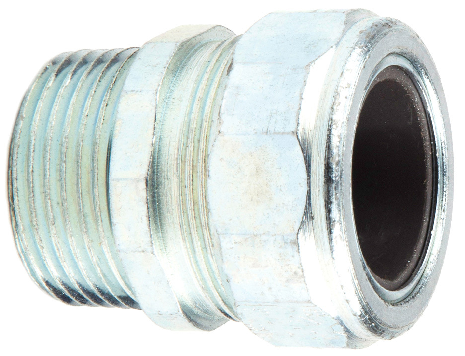 Steel Strain Relief Connector, 1 in. Size, 0.850 to 0.950 in. conductor range, Zinc Plated Finish, Gray