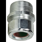 Steel Strain Relief Connector, 1/2 in. Size, 0.550 to 0.650 in. conductor range, Zinc Plated Finish, Brown