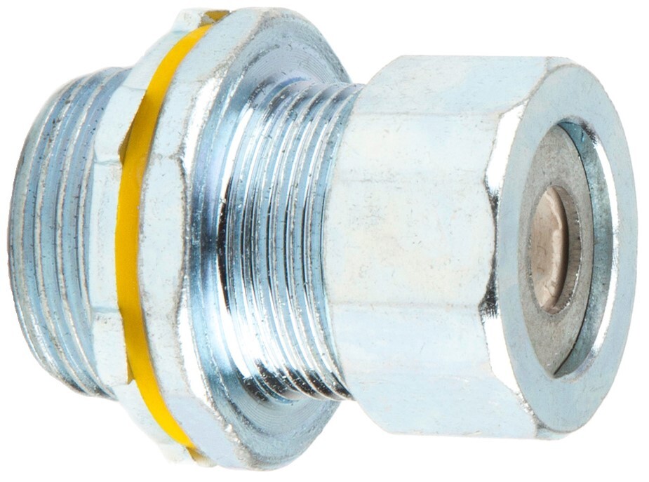 Steel Strain Relief Connector, 3/4 in. Size, 0.250 to 0.350 in. conductor range, Zinc Plated Finish, White