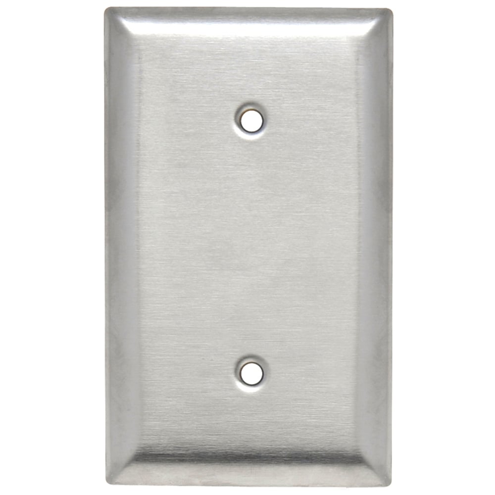 Smooth Metal Wall Plate 1gang Blank Strap Mounted 302 Stainless Steel