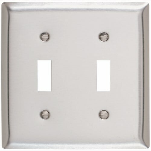 Smooth Metal Wall Plate 2gang Toggle 302 Stainless Steel