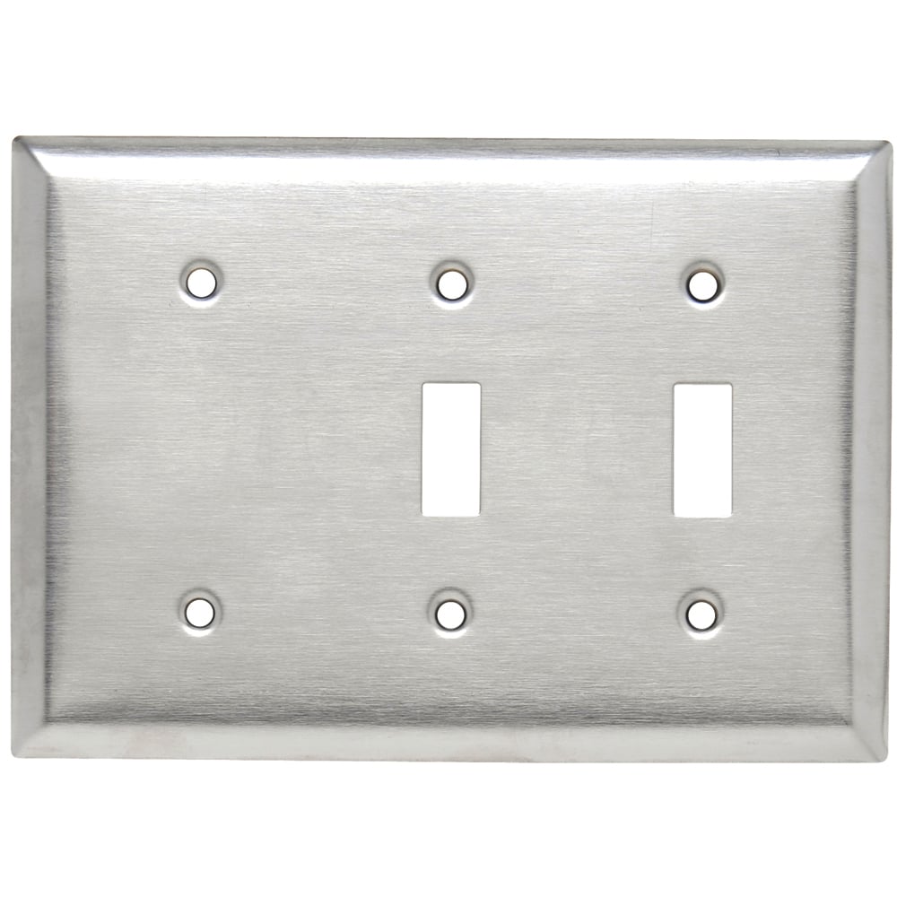 Smooth Metal Wall Plate 2gang Toggle 1gangBlank 302 Stainless Steel