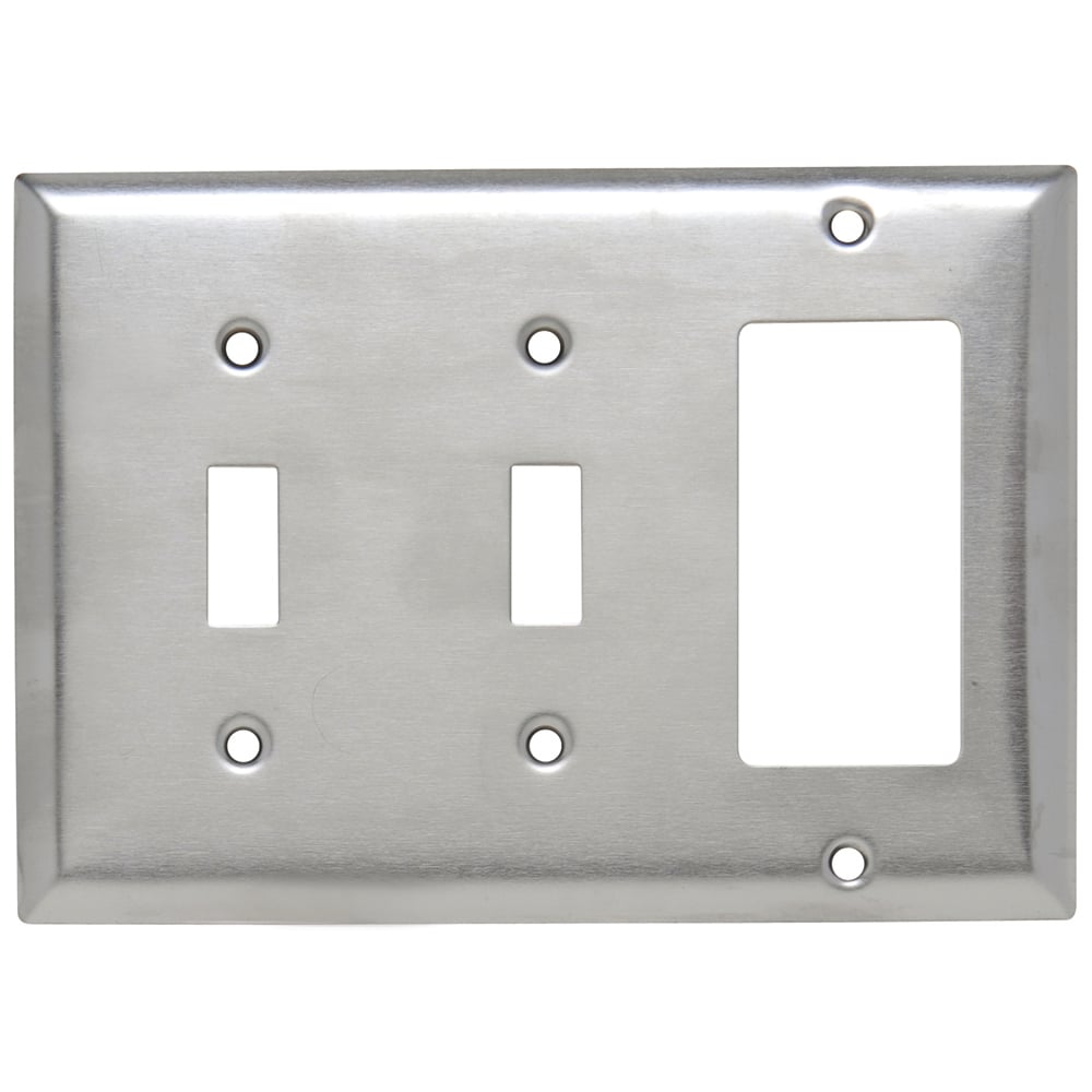 Smooth Metal Wall Plate 2gang Toggle 1gang Decorator 302 Stainless Steel