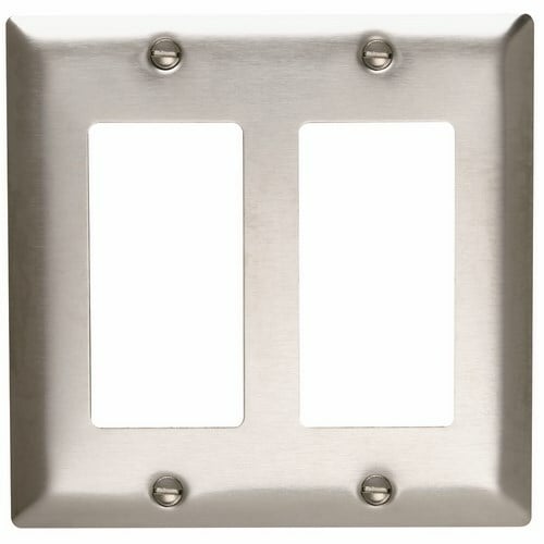 Smooth Metal Wall Plate 2gang Decorator 302 Stainless Steel