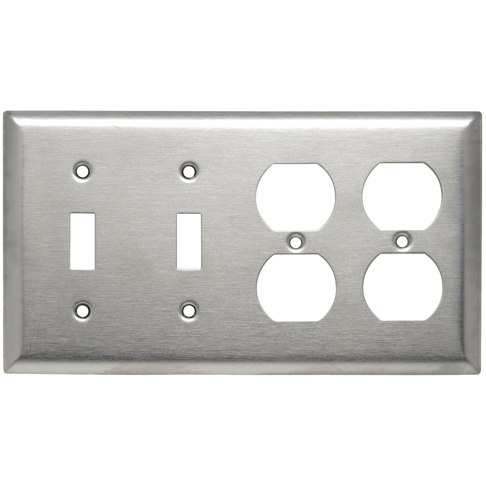 Smooth Metal Wall Plate 2gang Toggle 2gang Duplex 302 Stainless Steel