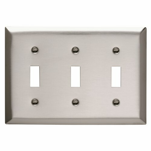Smooth Metal Wall Plate 3gang Toggle 302 Stainless Steel