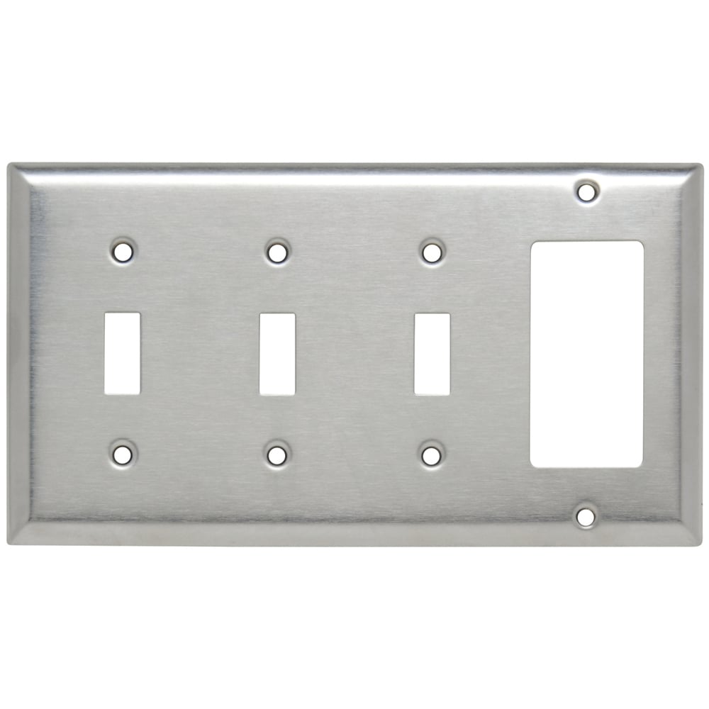 Smooth Metal Wall Plate 3gang Toggle 1gang Decorator 302 Stainless Steel