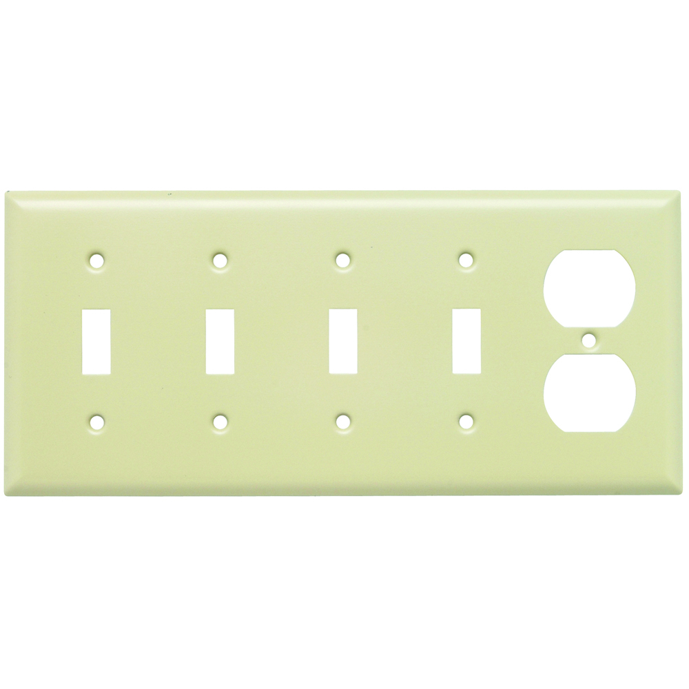Smooth Metal Wall Plate 4gang Toggle 1gang Duplex 302 Stainless Steel Painted Ivory