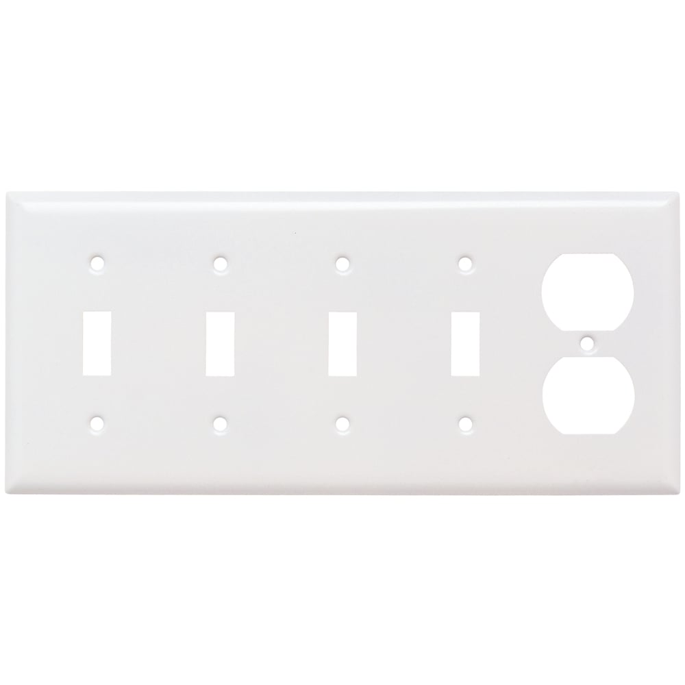Smooth Metal Wall Plate 4gang Toggle 1gang Duplex 302 Stainless Steel Painted White