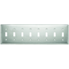 Smooth Metal Wall Plate 8gang Toggle 302 Stainless Steel