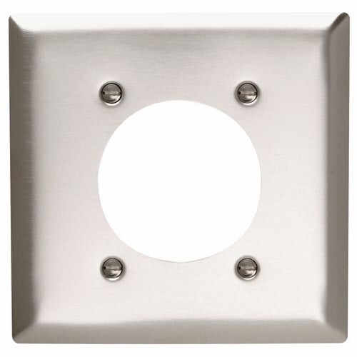Two Gang Power Outlet Receptacle Opening, 2.1563 hole for 2.125 dia. device - 4 mtg. holes, Smooth Metal, Brown