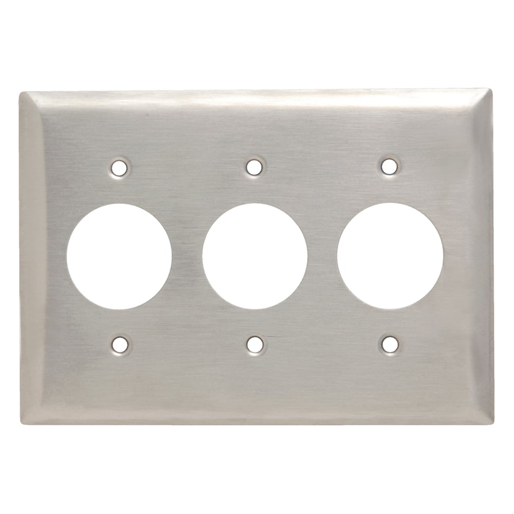 Smooth Metal Wall Plate, 3gang Single, 302 Stainless Steel