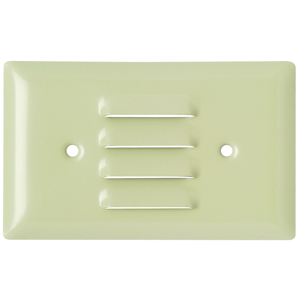 Smooth Metal Wall Plate 1gang Louver Horizontal 302 Stainless Steel Painted Ivory
