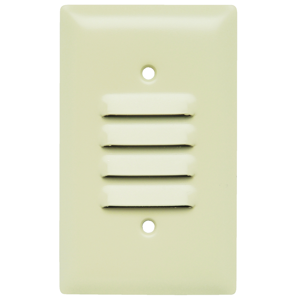 Smooth Metal Wall Plate, 1gang Louver Vertical, 302 Stainless Steel Painted Ivory