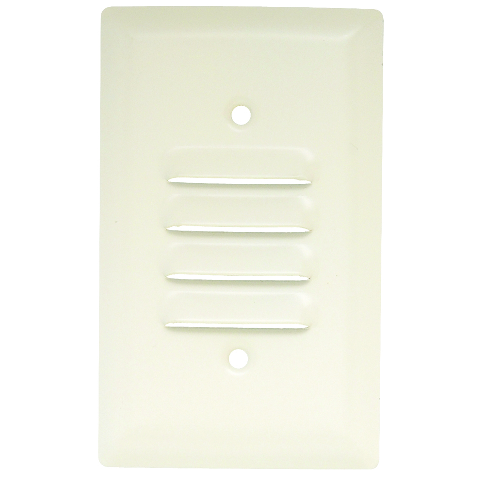 Smooth Metal Wall Plate 1gang Louver Vertical 302 Stainless Steel Painted Light Almond