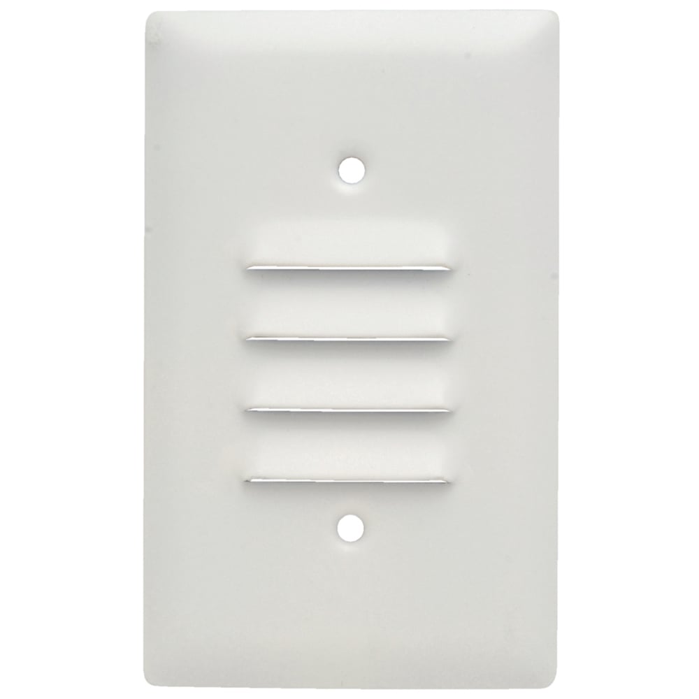 Smooth Metal Wall Plate, 1gang Louver Vertical, 302 Stainless Steel Painted White
