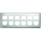 Smooth Metal Wall Plate 6gang Duplex 302 Stainless Steel